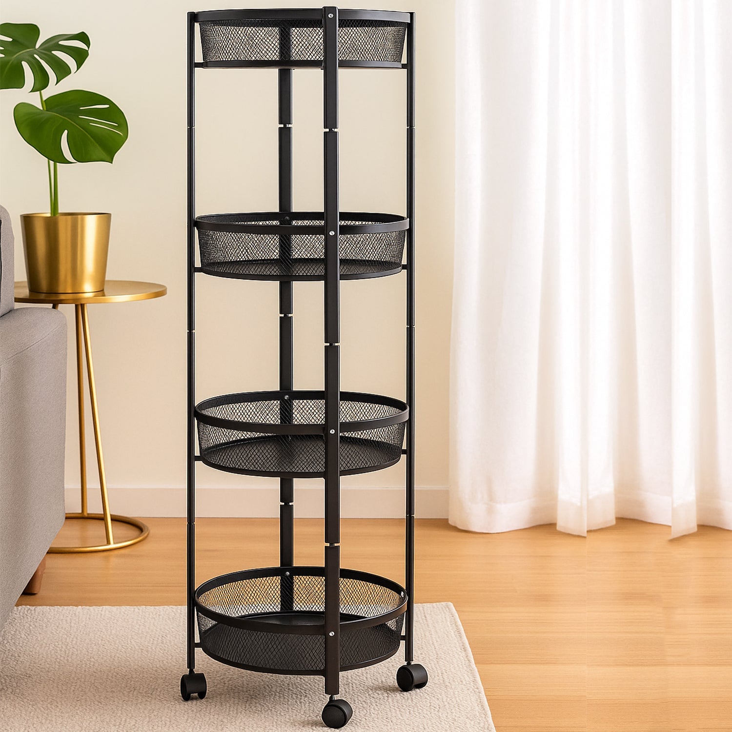 Metal Round Storage Cart Metal Round Storage Cart